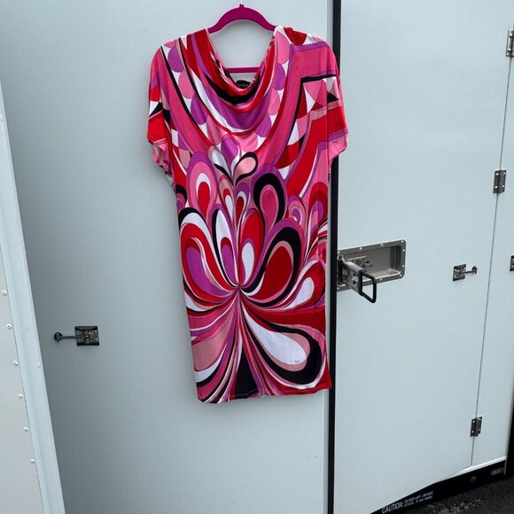 Emilio Pucci Multicolor Cowl Neck Mini Dress Size US 6 / IT 42 - Picture 3 of 6